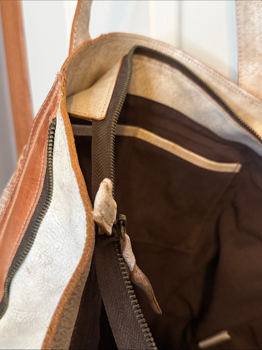 BED|STU Brown Leather Shoulder Bag with Cream Accents  Brand New!’ - Picture 8 of 11